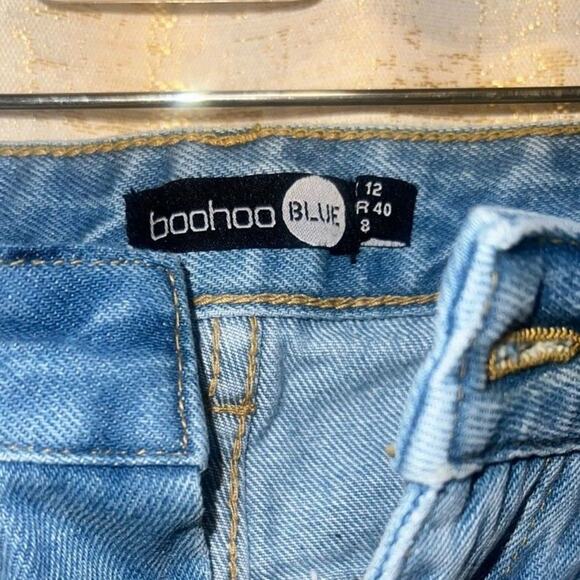 NWT BooHoo Blue Jeans Straight Leg Distressed Casual Everyday Women's Size 12 - Picture 5 of 5